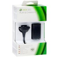 Аккумулятор + Зарядный кабель для беспроводного геймпада (Microsoft) для Xbox 360