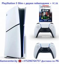 Sony PlayStation 5 Slim CFI-2116A (Европа, с диcководом) с двумя геймпадами + диск FC26